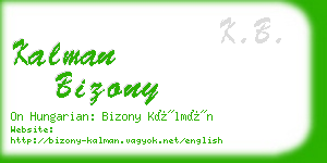 kalman bizony business card